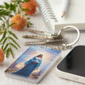 Porte-clés Mary of Nazareth Walking Alone – Christian Artwork (Devant droit)