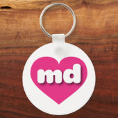 Porte-clés Maryland rose chaud - J'aime md (Recto)