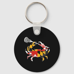 Porte-clés Maryland State Drapeau Crabe Crosse Complète Bâton