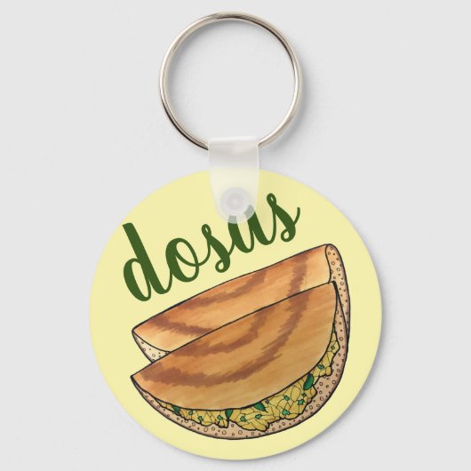 Porte-clés Masala Dosas Cuisine indienne du Sud Cuisine Potat (Recto)