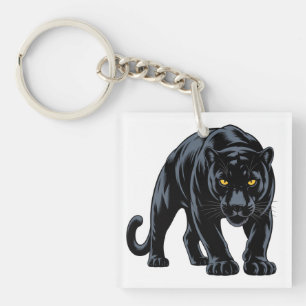Porte-clés Mascotte de la panthère noire qui rôde
