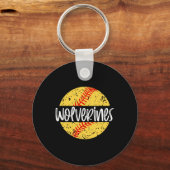 Porte-clés Mascotte de l'équipe de softball des Wolverines Es (Recto)