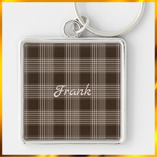 Porte-clés Masculine Brown et beige Plaid