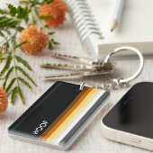 Porte-clés Masculine et Sleek Gay Bear Pride Drapeau laine (Devant droit)