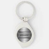 Porte-clés Masculine Faux Argent Stripes Motif (Devant)