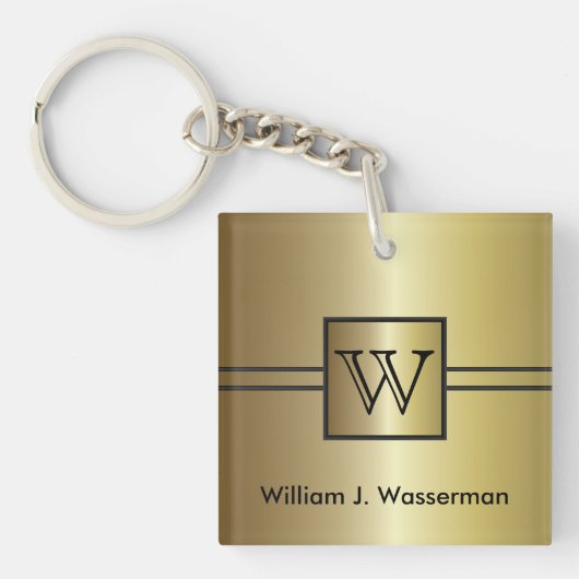 Porte-clés Masculine Monogramme Executive (Devant)