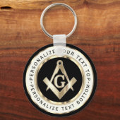 Porte-clés Mason noir et or - Personnaliser (Verso)