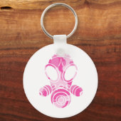 Porte-clés masque à gaz camo rose (Recto)