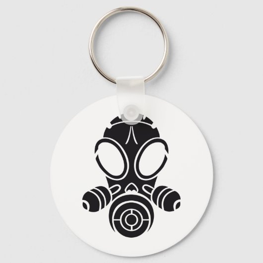 Porte-clés masque à gaz noir (Recto)