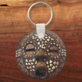 Porte-clés Masque africain avec coquillages (Recto)