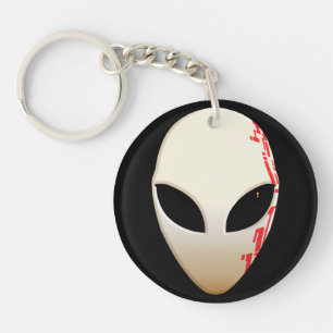Porte-clés Masque Alien avec Marquages Futuristes