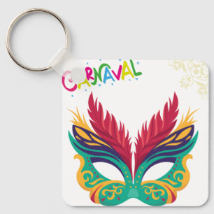 Porte-clés masque de carnaval coloré