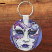 Porte-clés Masque de carnaval pourpre par PSOVART (Recto)