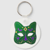 Porte-clés Masque de chat vénitien vert design (Verso)