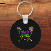 Porte-clés Masque de fête de Carnaval Mardi Gras Baseball Gla (Recto)