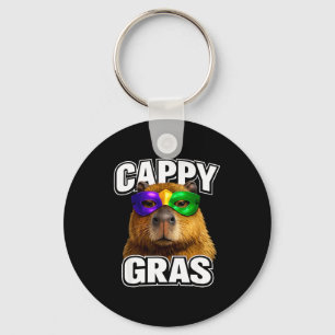 Porte-clés Masque de mardi gras drôle capybara mème