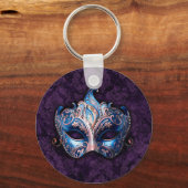 Porte-clés Masque de masquerade bleu élégant (Recto)