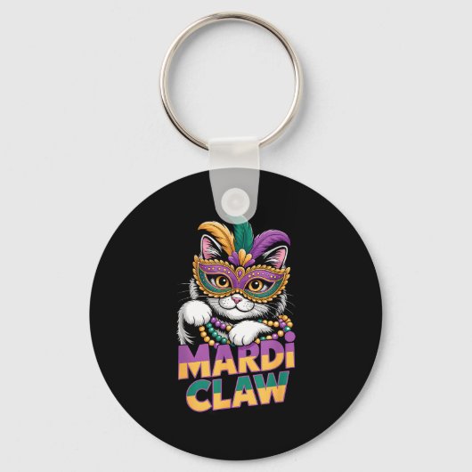 Porte-clés Masque de masquerade de chaton de chat Mardi Claw (Recto)