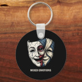 Porte-clés Masque d'émotions mixtes Dark Aesthetic Goth Graph (Recto)