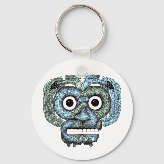 Porte-clés Masque en mosaïque aztèque (Recto)