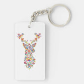 Porte-clés Masque facial cerf floral (Dos)