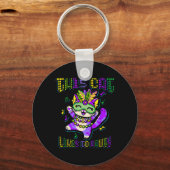 Porte-clés Masque Mardi Vêtements Costumes Mardi Gras Chat (Recto)