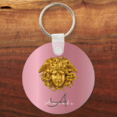 Porte-clés Masque Medusa Or Chic Couture Monogramme Rose Gold (Verso)