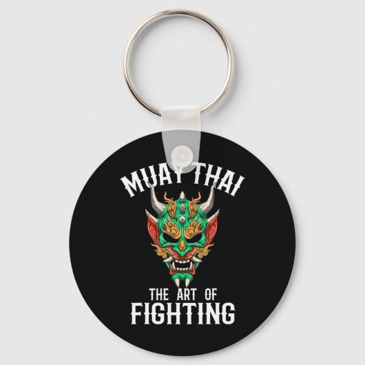 Porte-clés Masque Oni de Muay Thai - Gi de boxe thaïlandaise (Recto)