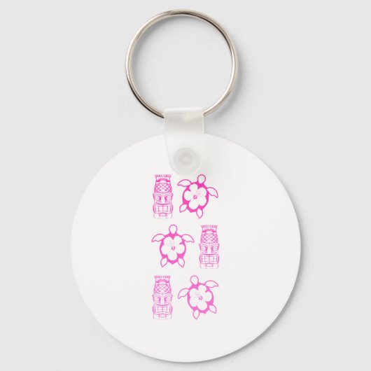 Porte-clés Masque rose de Honu et de Tiki (Recto)