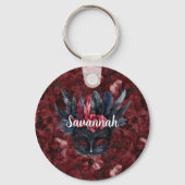 Porte-clés Masque rouge bordeaux noir (Recto)