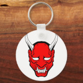 Porte-clés Masque rouge japonais Hannya (Recto)
