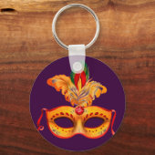Porte-clés Masque royal violet mascarade mardi gras (Recto)