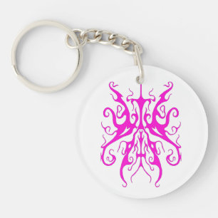 Porte-clés Masque Tribal Rose Élégant Design Abstrait