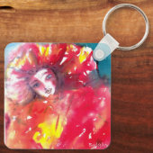 Porte-clés MASQUÉRADE VÉNITIENNE, MASQUE EN rose ROUGE (Verso)