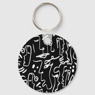 Porte-clés Masques de faces Abstraites : Motif géométrique