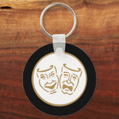 Porte-clés Masques de théâtre (blanc et or) (Recto)