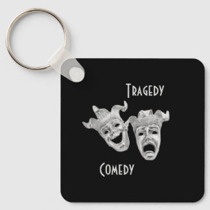 Porte-clés Masques de théâtre Comédie et Tragédie Noirs