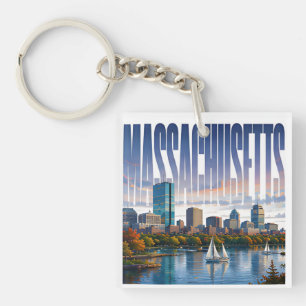 Porte-clés Massachusetts Horizon Historique du Port de Boston