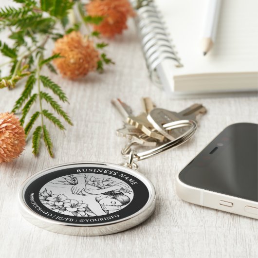 Porte-clés Massage Thérapie Guérison Mains Énergie Spa Bien-ê (Côté)