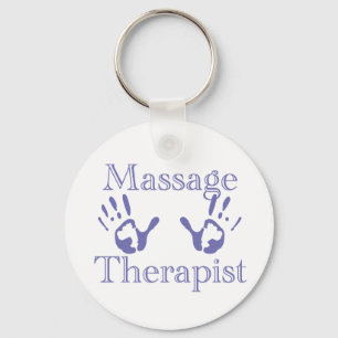 Porte-clés Massage Therapist: Blue Hand Prints