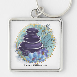 Porte-clés Massage Thérapiste Salon Spa Styliste Zen Stones