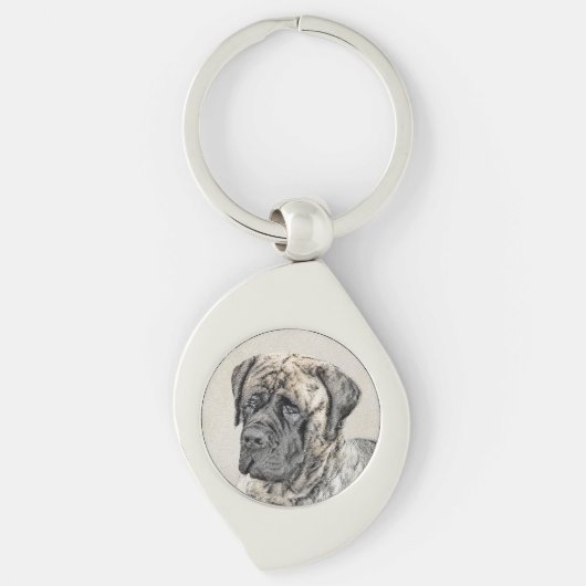 Porte-clés Mastiff anglais (Brindle) Peinture - Chien Art (Devant)