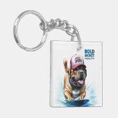 Porte-clés Mastiff Dogue anglais planche de surf vacances (Devant gauche)