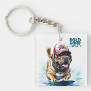 Porte-clés Mastiff Dogue anglais planche de surf vacances