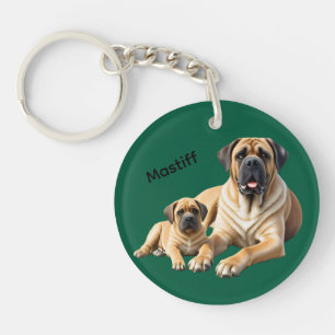Porte-clés Mastiff Dogue anglaise avec enfant en vacances
