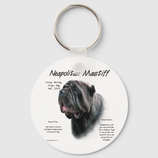 Porte-clés Mastiff napolitain (noir) (Recto)
