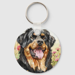 Porte-clés Mastiff Porte - clé Tibétain mignon Aquarelle Art