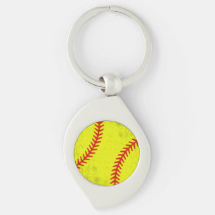 Porte-clés Match de softball rétro athlétique de style jour d