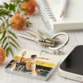 Porte-clés Match de tennis de doubles (Devant Droit)