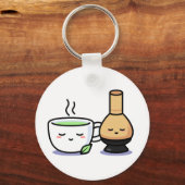 Porte-clés Matcha Cup Whisk Japonais Green Tea Cartoon (Recto)